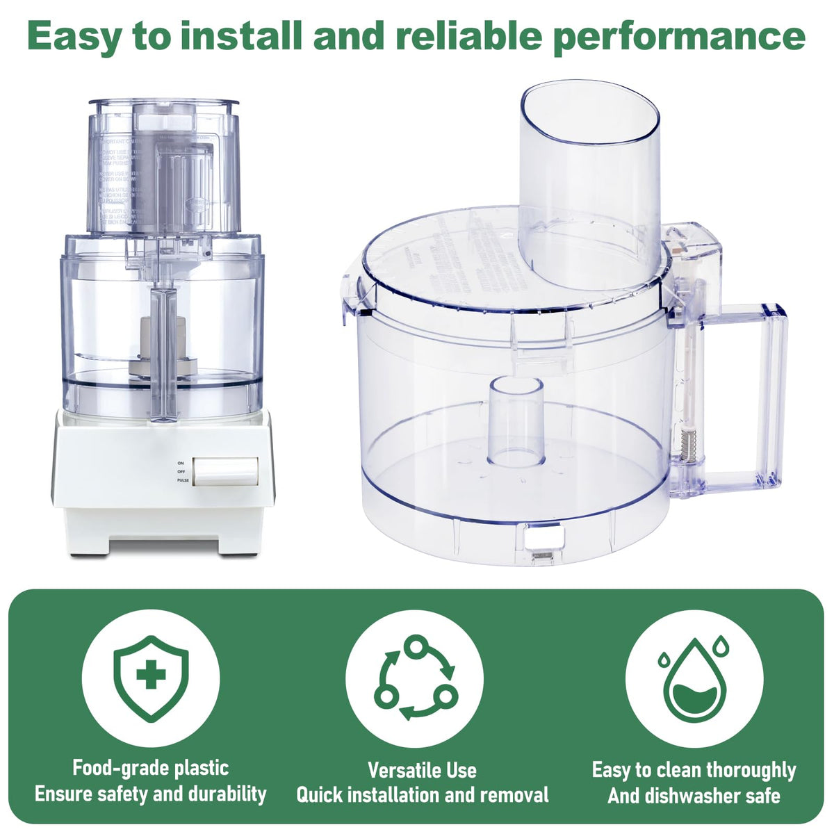 7-cup Food Processor Work Bowl with 4 Locking Tabs O6161