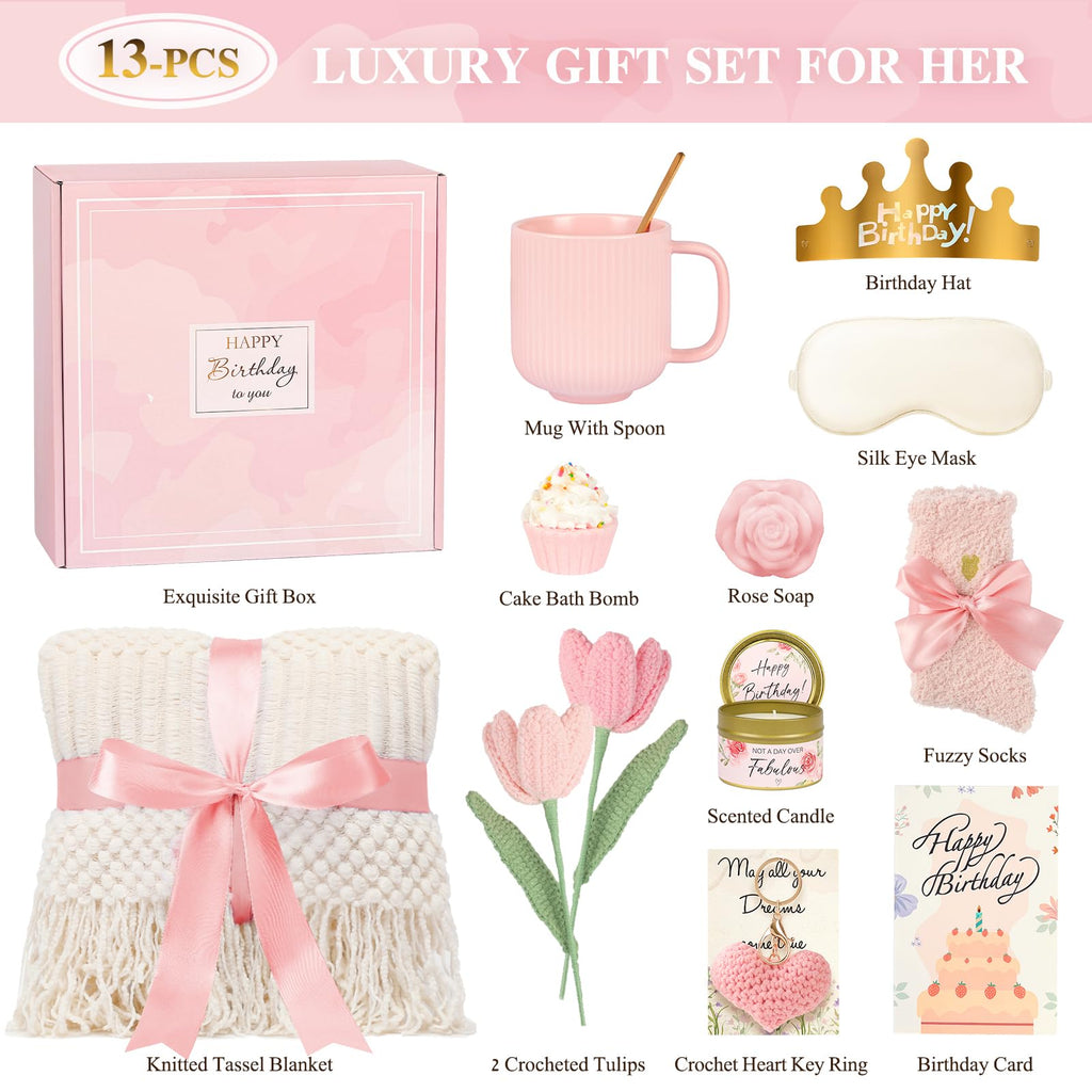 13PCS Spa Self Care Gift Basket Set Rose D361