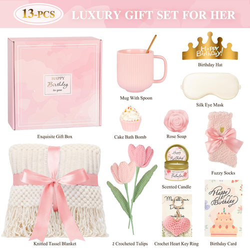 13PCS Spa Self Care Gift Basket Set Rose D361