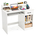 White Desk with Drawer and Keyboard Tray P719