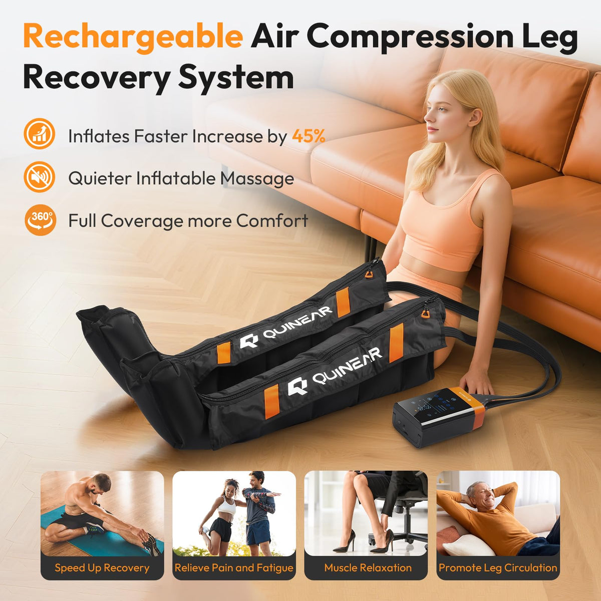 Cordless Compression Boots Leg Massager D859677