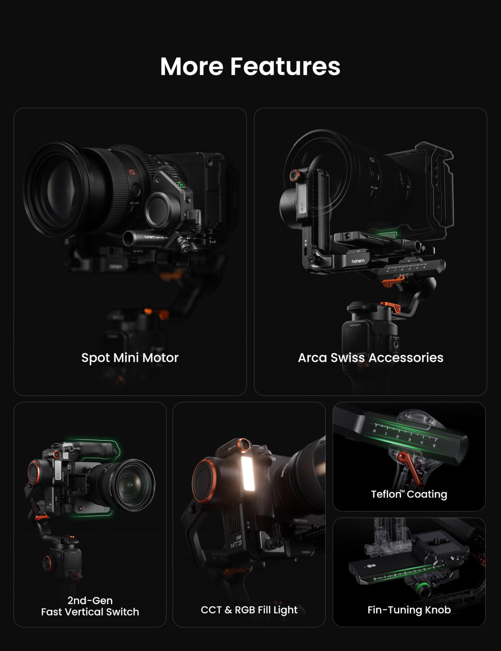 3-Axis Gimbal Stabilizer with AI Tracker and Detachable Touchscreen Control C4397
