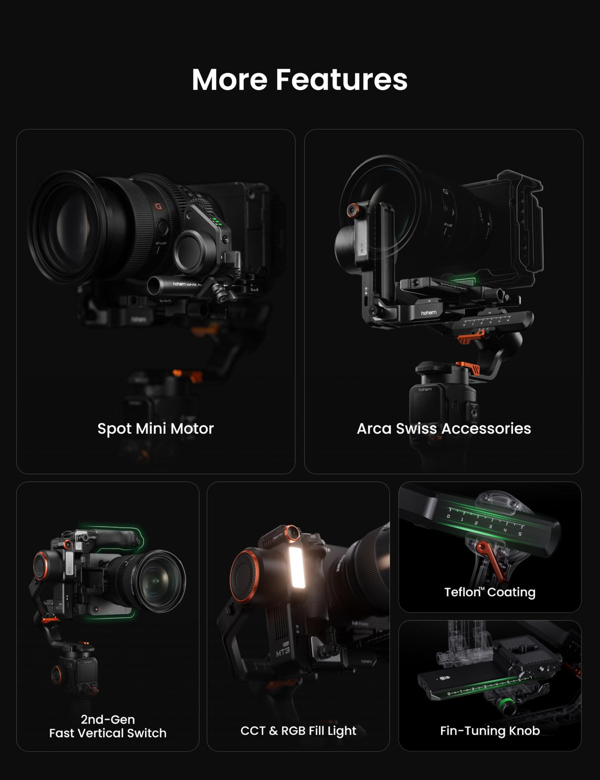 3-Axis Gimbal Stabilizer with AI Tracker and Detachable Touchscreen Control C4397