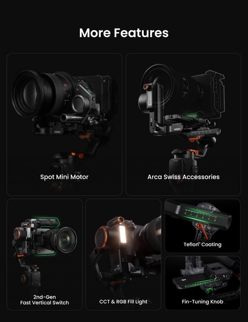 3-Axis Gimbal Stabilizer with AI Tracker and Detachable Touchscreen Control C4397