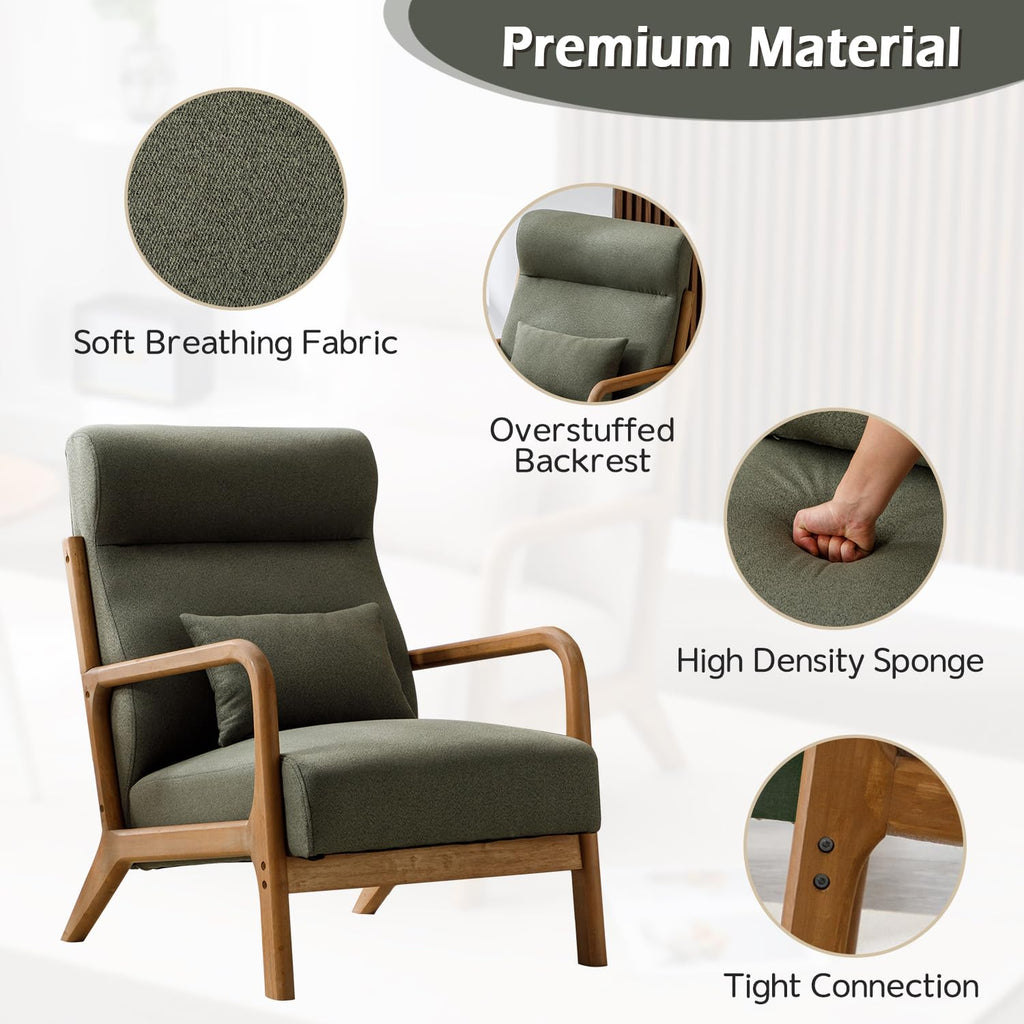 Green Mid Century Modern Accent Chair Set of 2 V883517