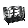 48 Inch Heavy Duty Metal Dog Crate with Wheels L230125