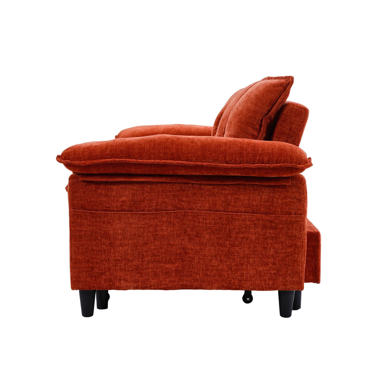 Orange Velvet Sleeper Sofa I9815