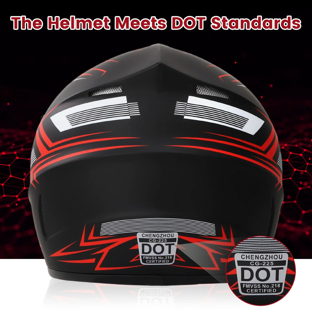 DOT Approved Red Motocross Helmet O1567