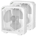 2 Packs 10" Tabletop Box Fan, 2 Speeds, White X8225