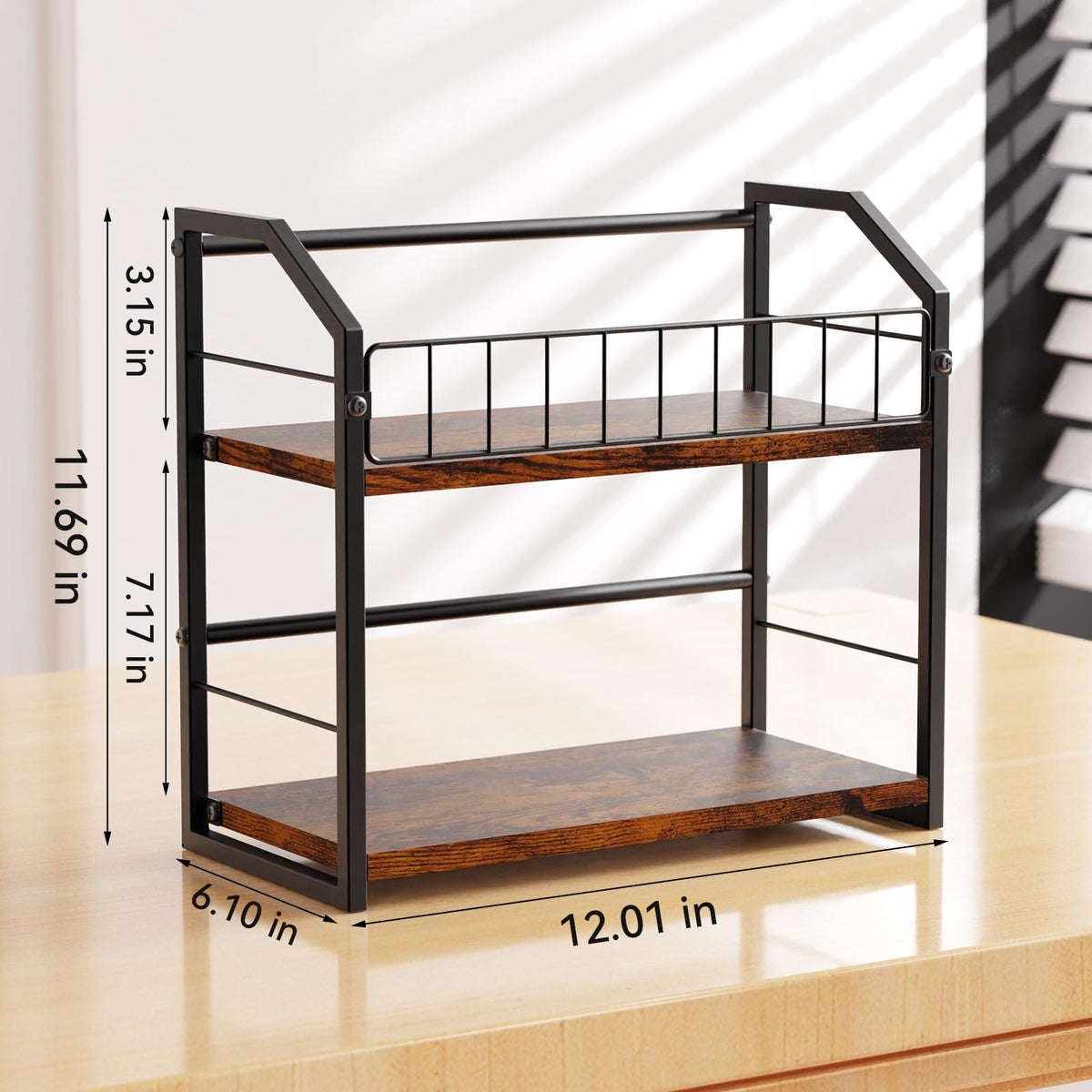 2 Tier CD Storage Rack Holds 60 Cases Brown O13546