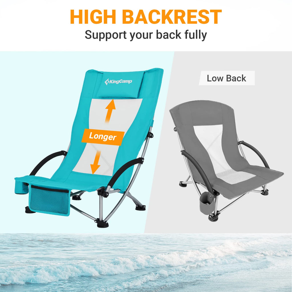 High Back Folding Beach Chair 2 Packs M712589