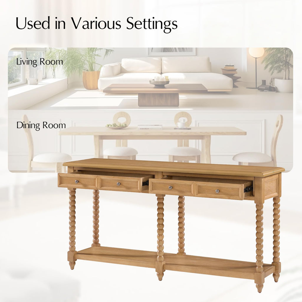 2-Drawer Oak Console Table I70560
