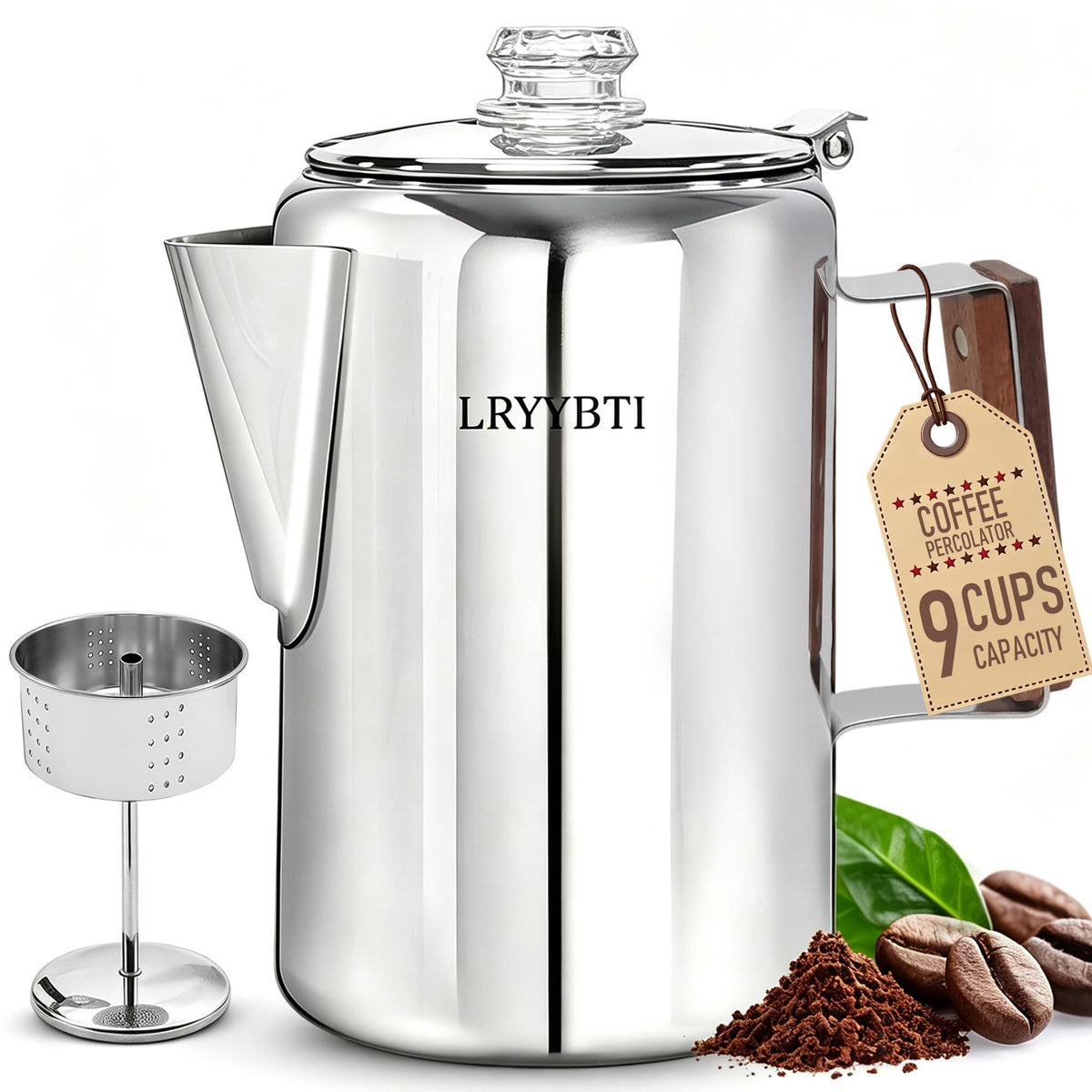 Stainless Steel 9 Cup Coffee Percolator U826607
