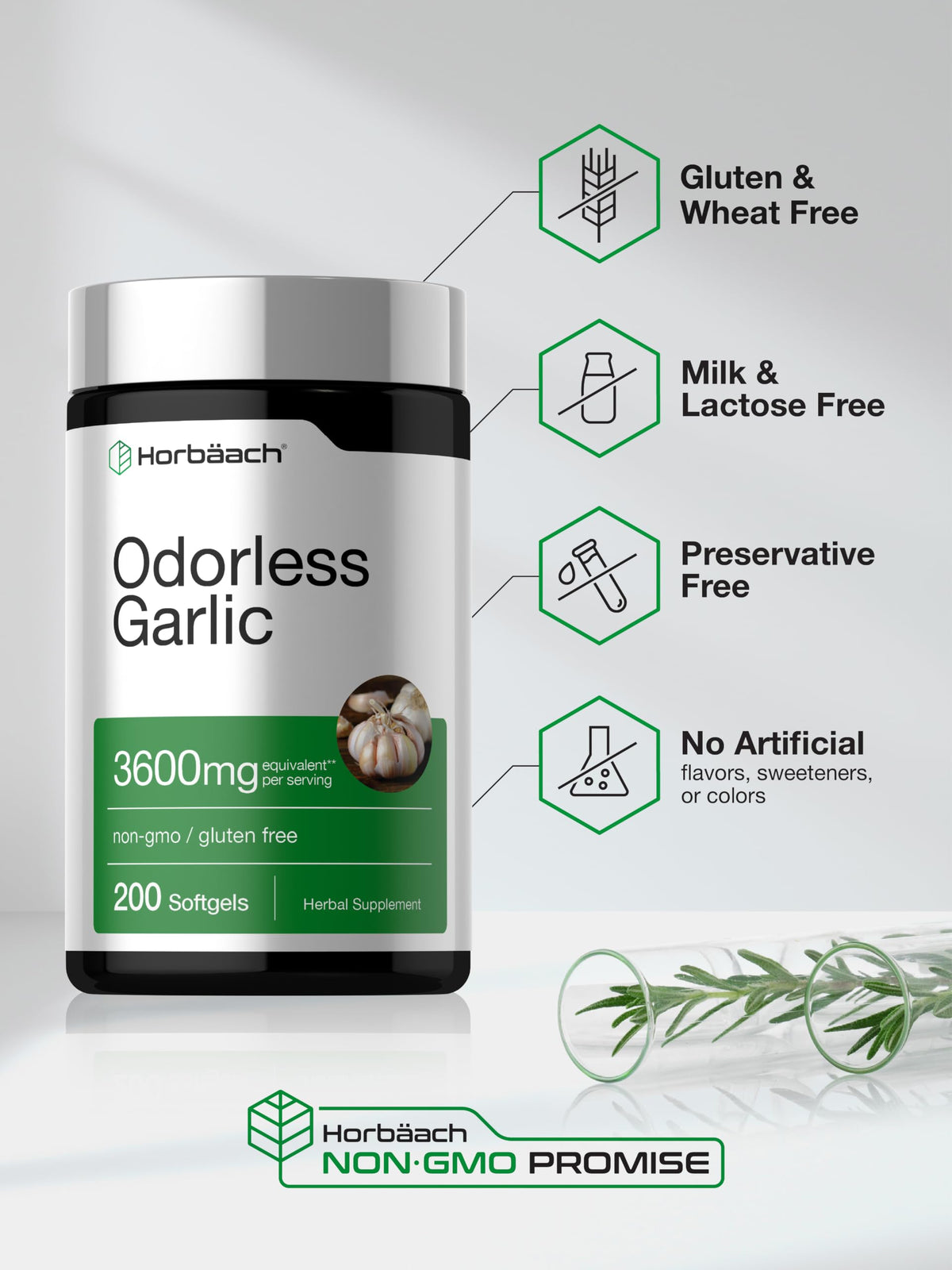 Odorless Garlic Softgel Supplement 200 Pills U78471