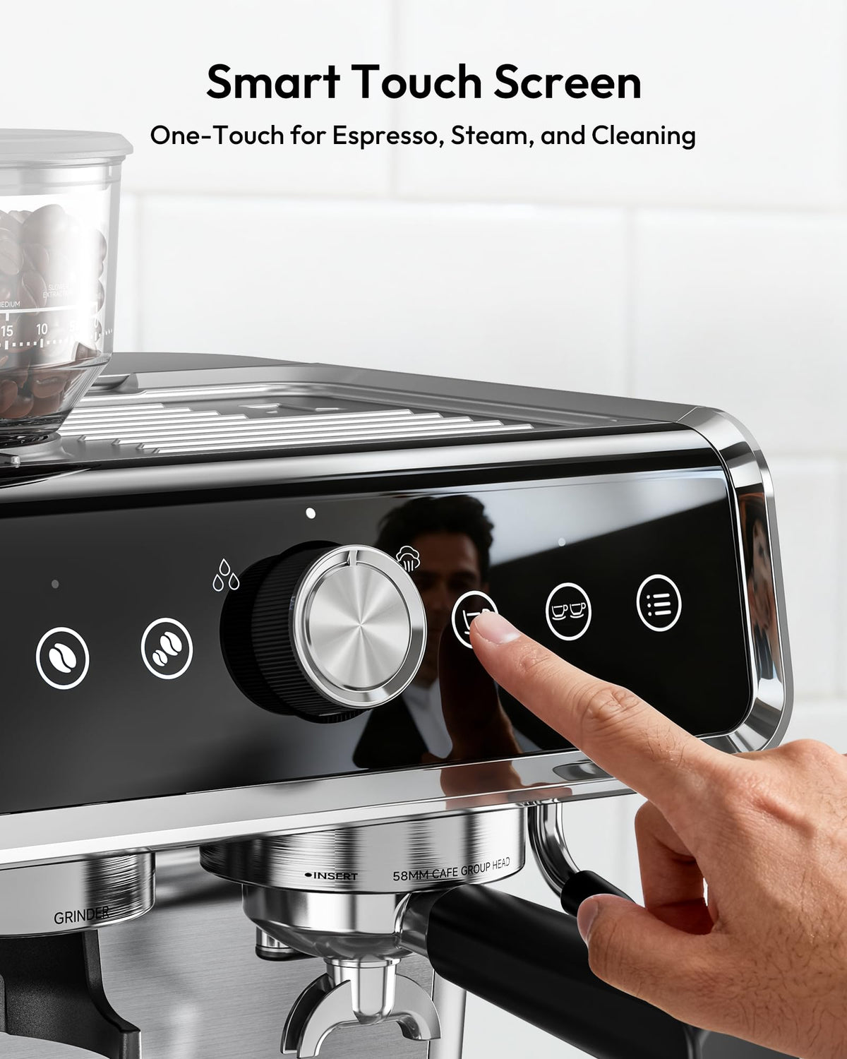 Espresso Machine with Grinder and Milk Frother J528