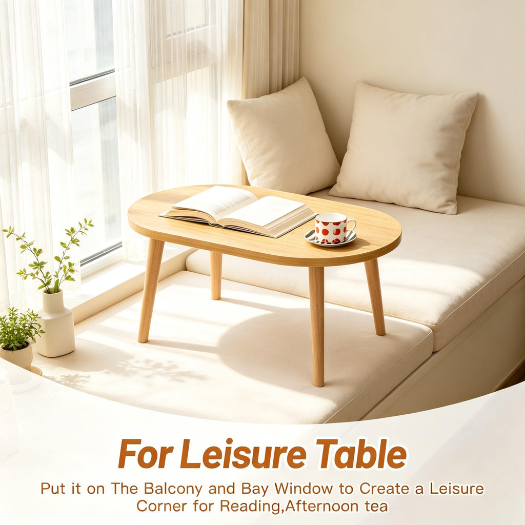 Small Oval Coffee Table with Solid Wood Legs R22170