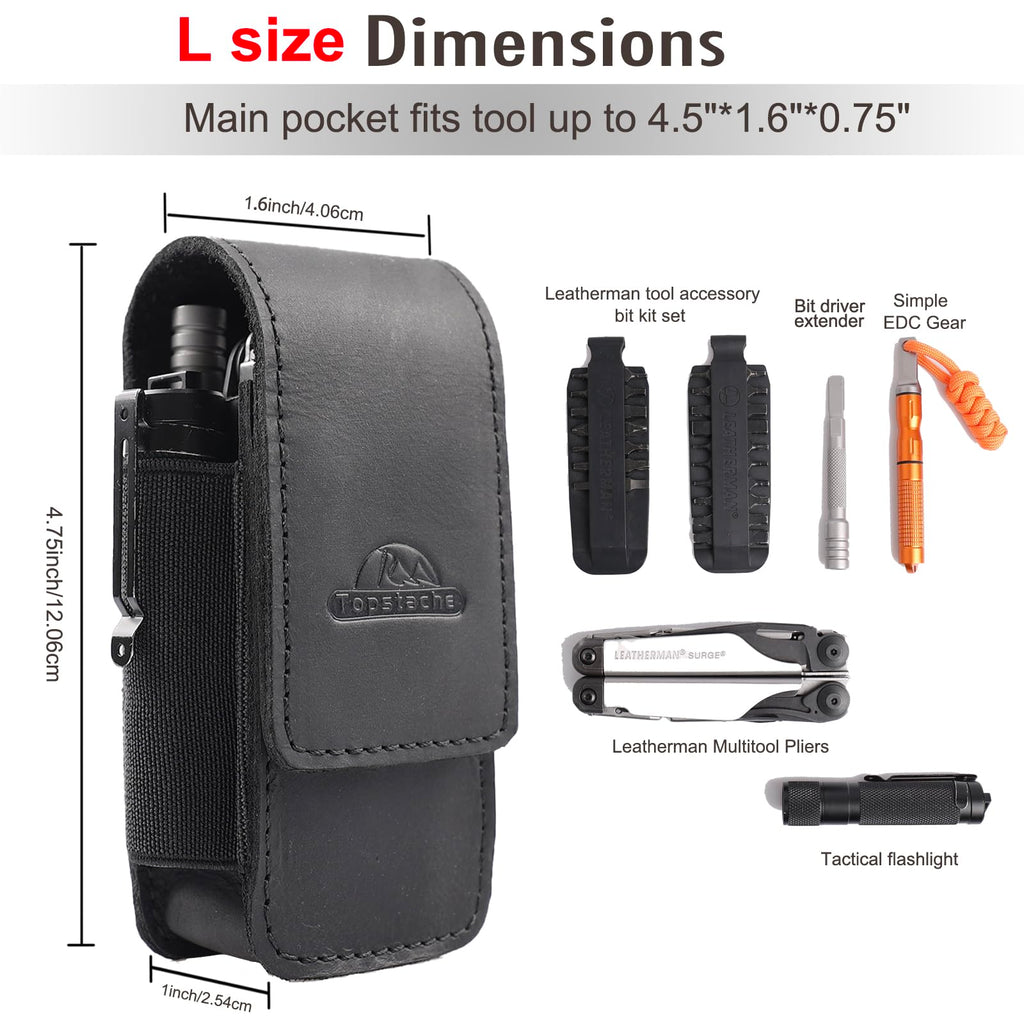 Leather Multitool Sheath with Belt Clip and Magnetic Closure V85675