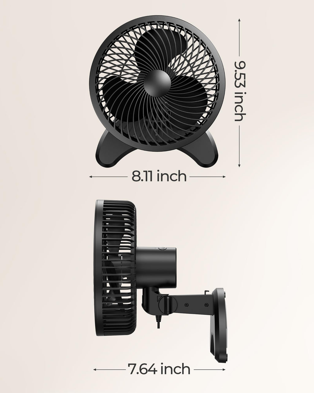 8'' Wall Mount Fan with Timer D72796