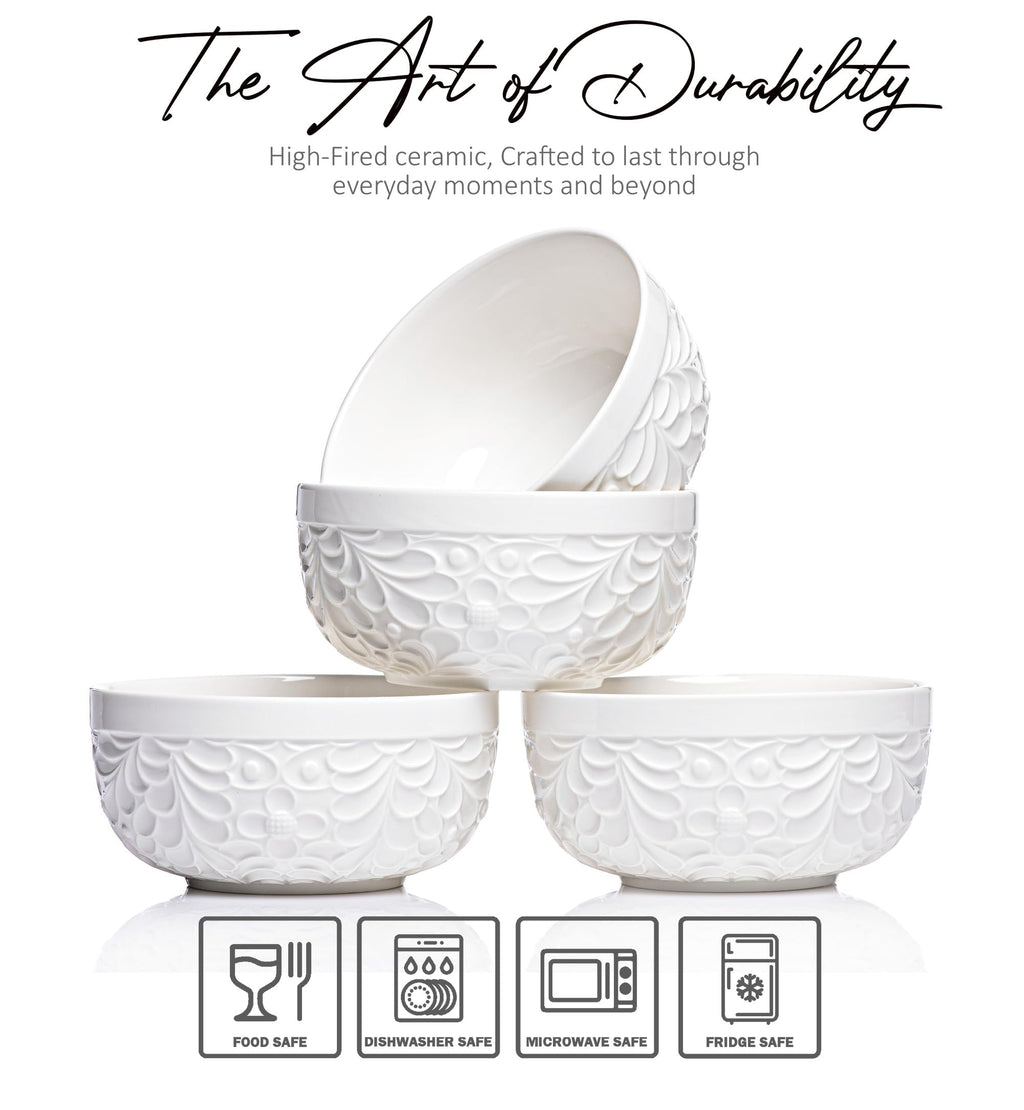 22 Oz Ceramic Bowls Set of 4 V614