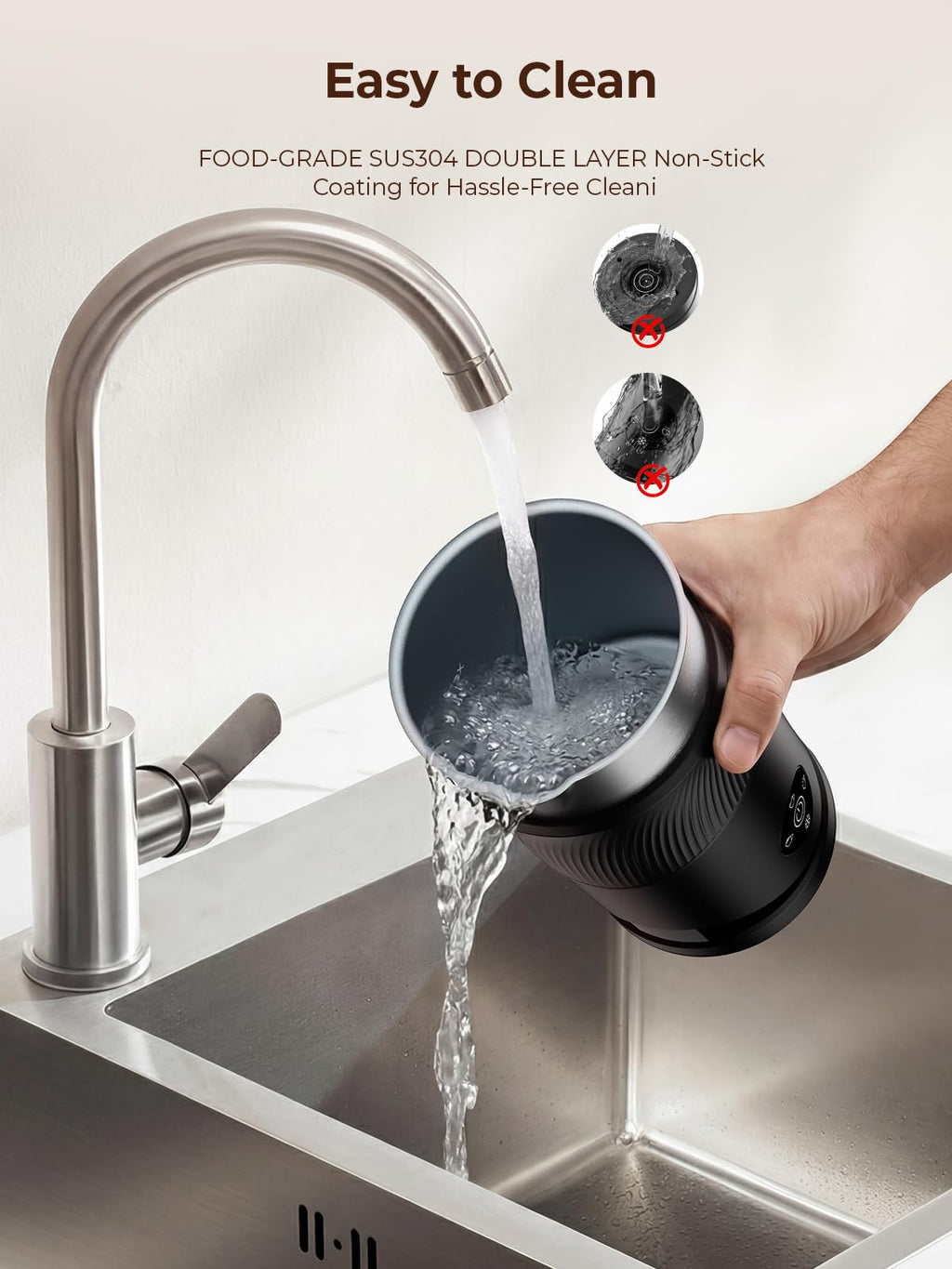350ml Electric Milk Frother 4-in-1 Hot & Cold A2531