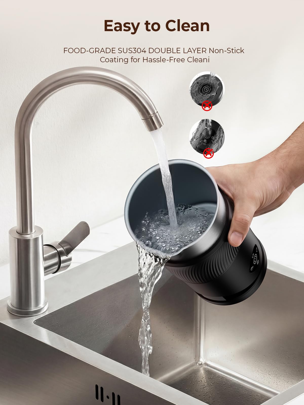 350ml Electric Milk Frother 4-in-1 Hot & Cold A2531