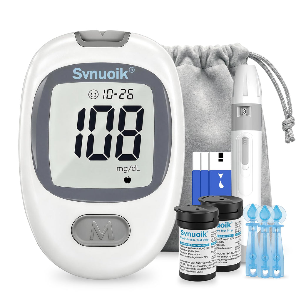 Blood Glucose Monitor Kit with 100 Strips & Lancets L389496