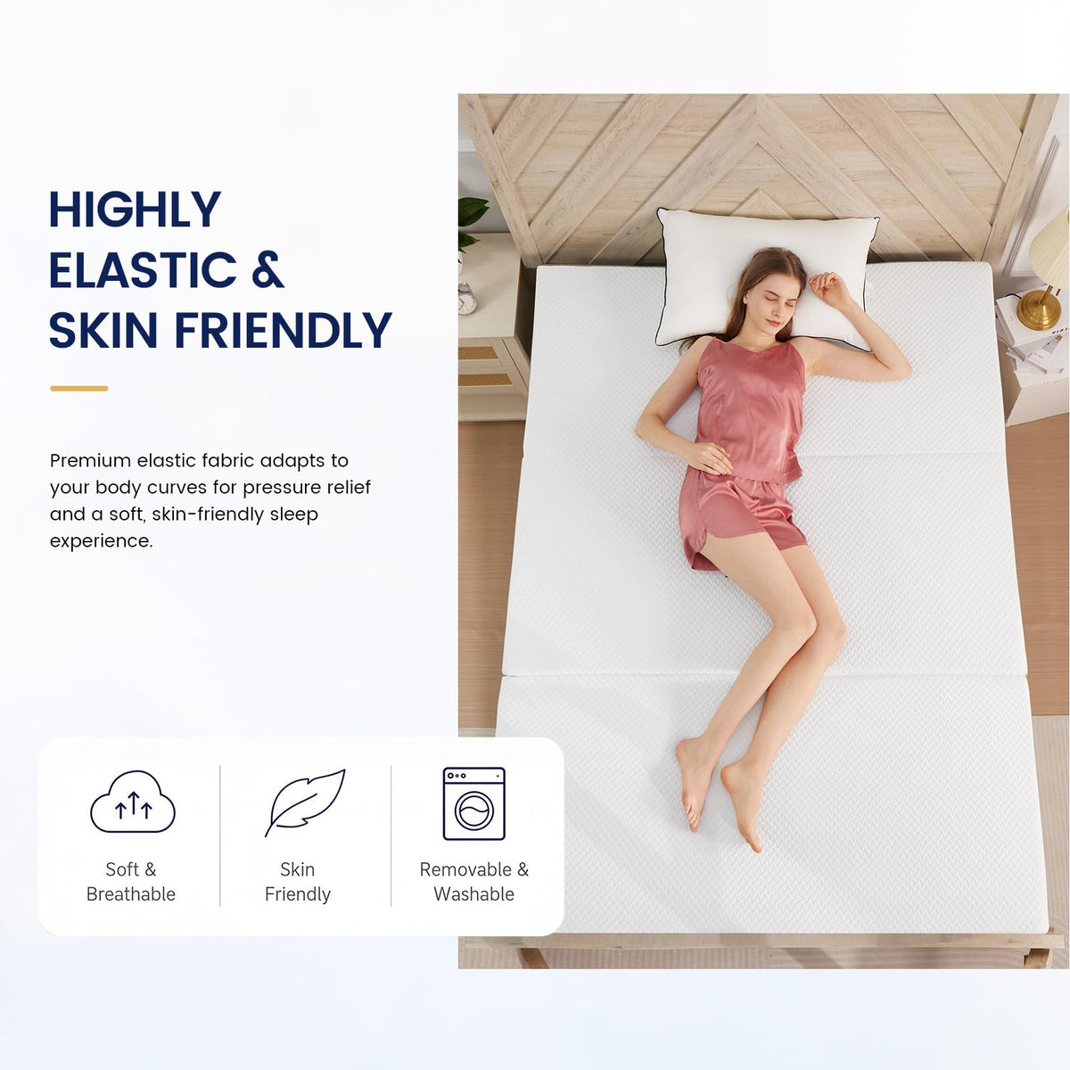 6 Inch Memory Foam Trifold Folding Mattress V17112