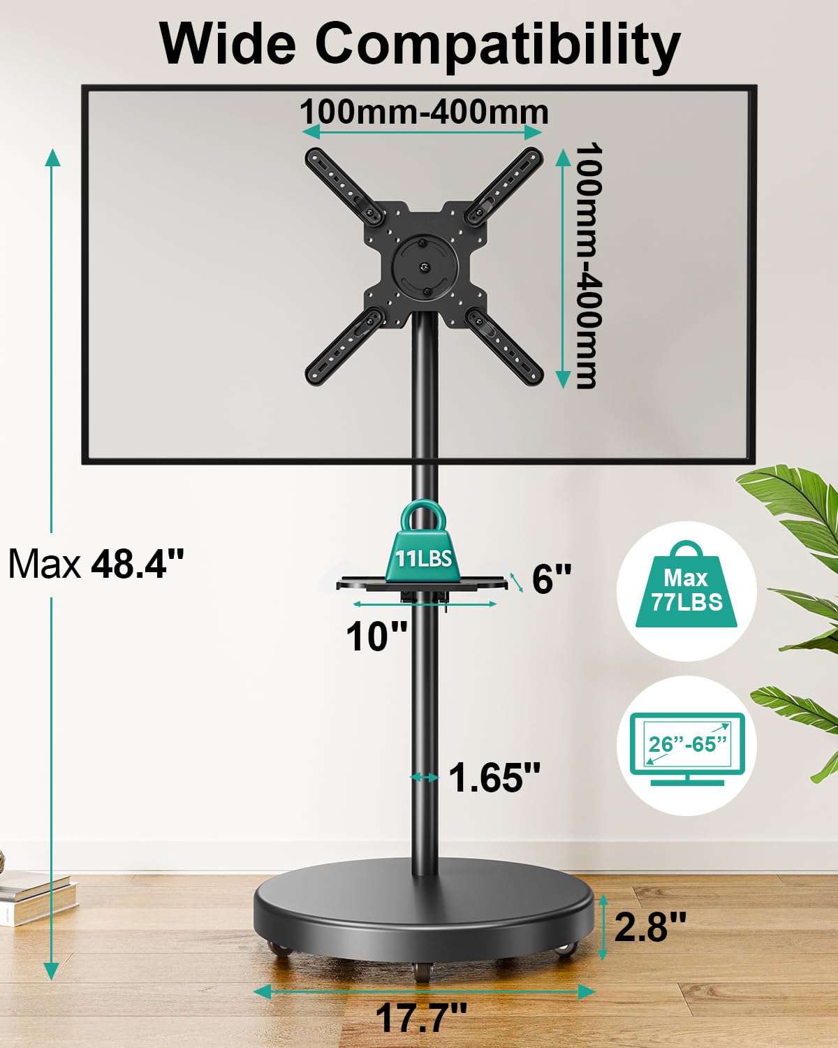 Rolling TV Stand for 26-65 inch Screens G447819