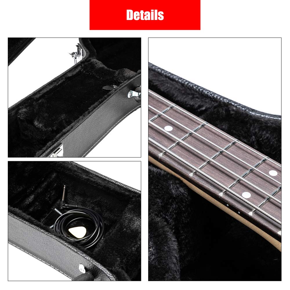 Wooden Hard-Shell Electric Guitar Case with Lock Latch Padding H747218