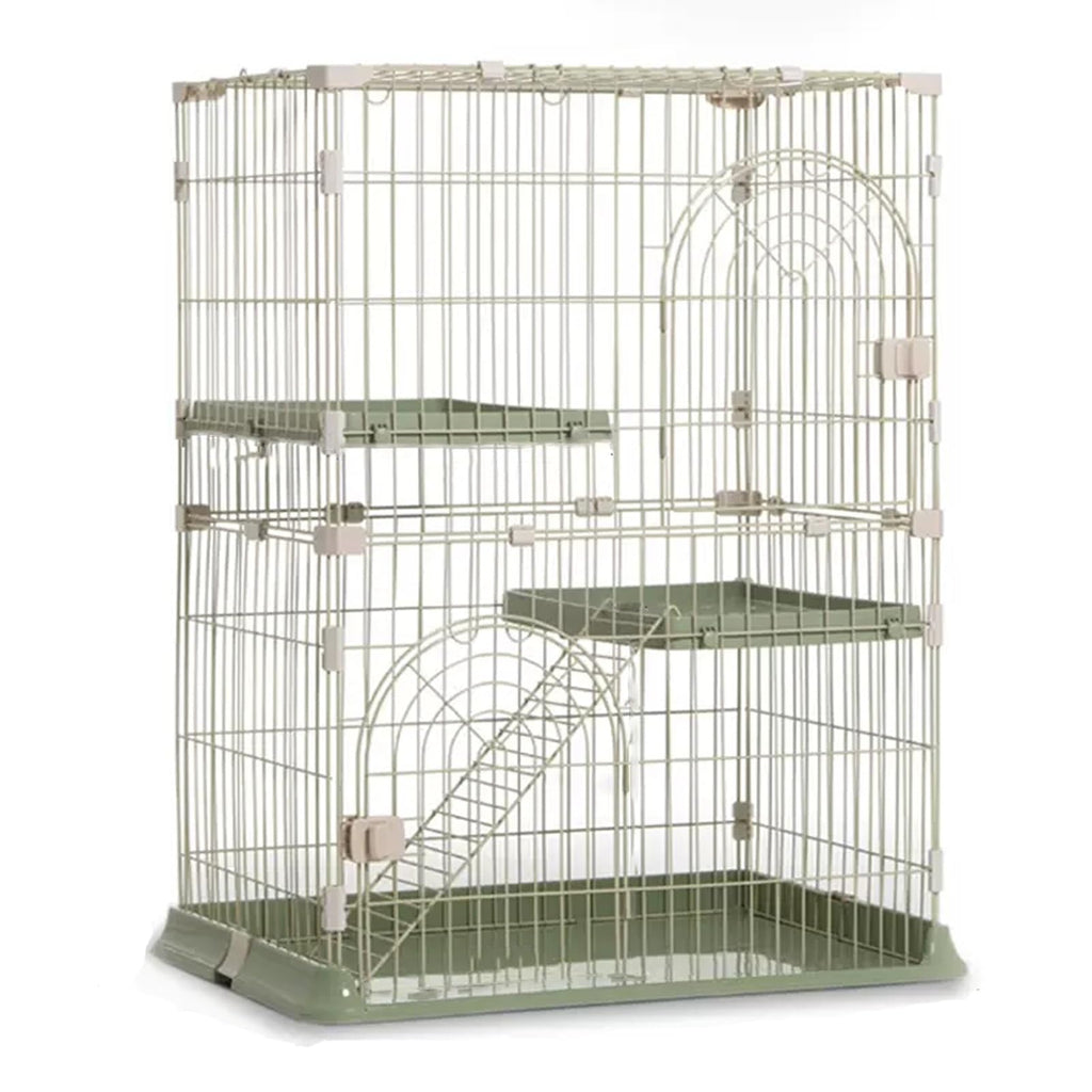 3/4-Tier Wire Cat Cage Playpen Kennel with Hammock X103596