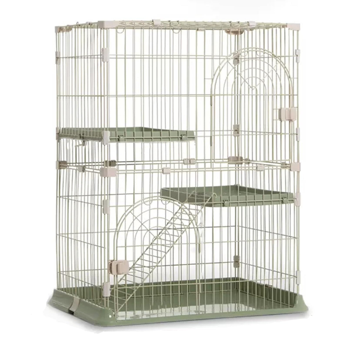 3/4-Tier Wire Cat Cage Playpen Kennel with Hammock X103596