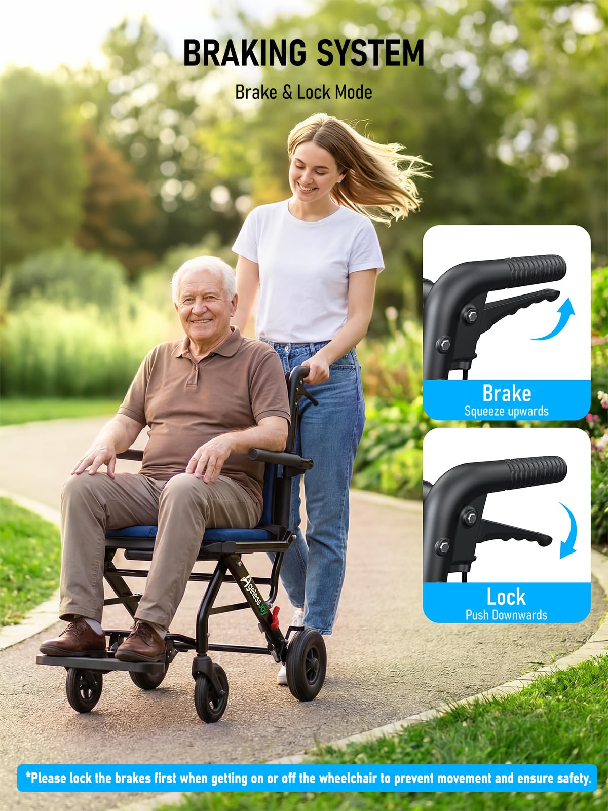 Blue Transport Wheelchair X4316