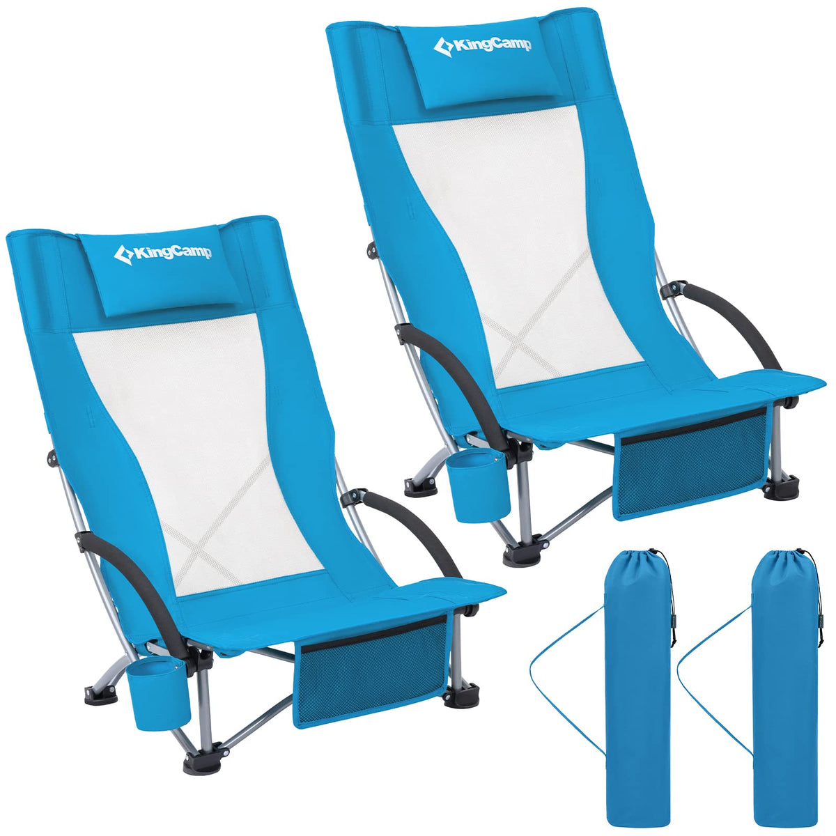 High Back Folding Beach Chair 2 Packs M712589