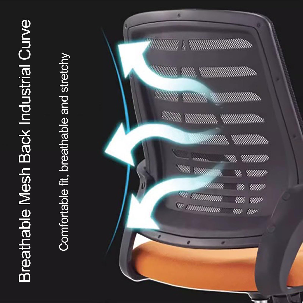 Orange Ergonomic Mesh Office Chair with Lumbar Support N51718