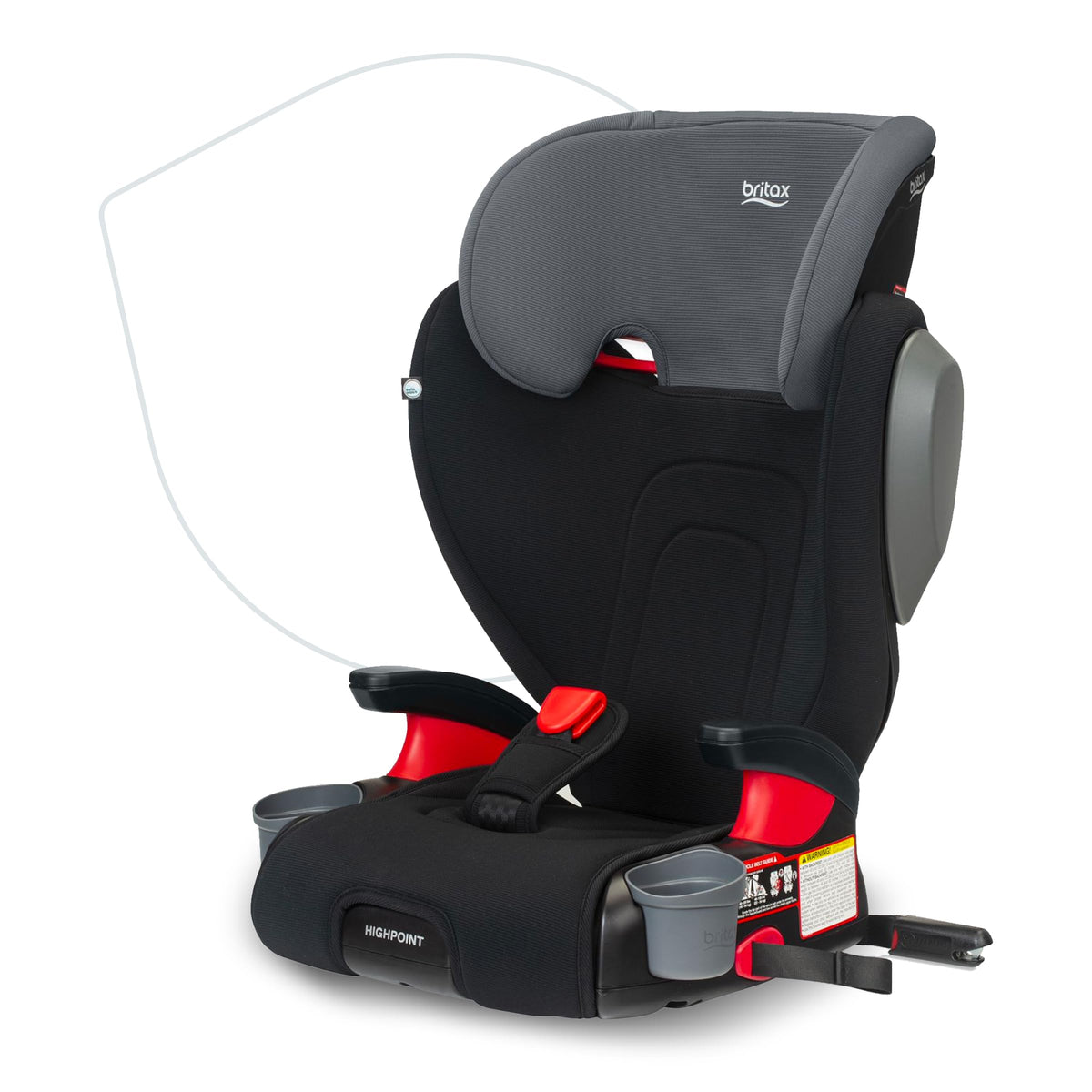 Black Backless Belt-Positioning Booster Seat B641