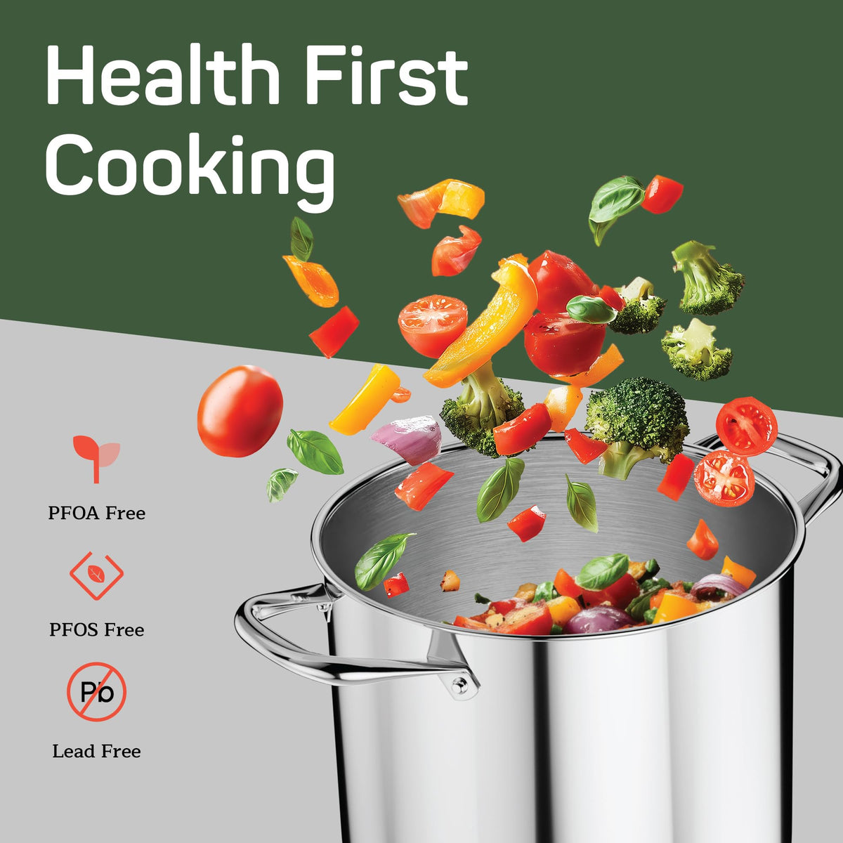 16 Quart Stainless Steel Stockpot with Tempered Glass Lid E73830