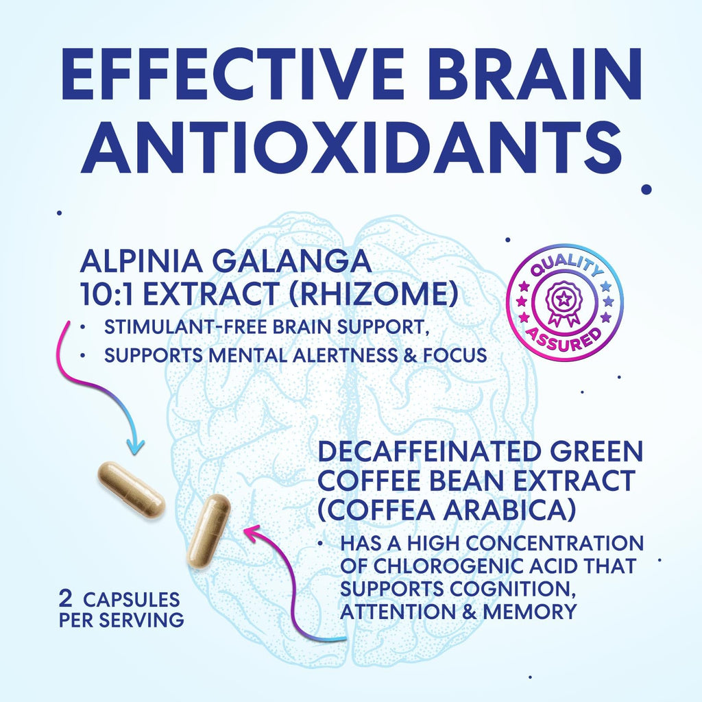 120 Capsules Brain Memory Supplement with Vitamin B6 B12 Folate & Phosphatidylserine P81654