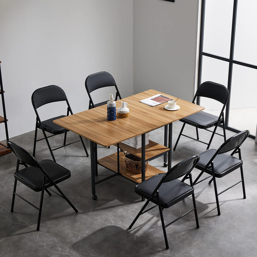 Black Folding Chairs with Padded Seats, 10 Pack R4580