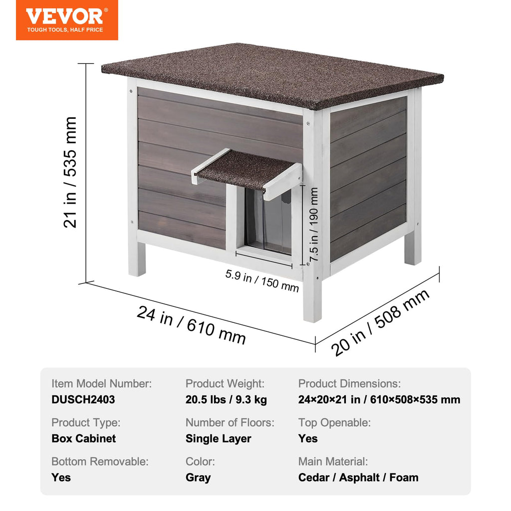 Weatherproof Wooden Outdoor Cat House A31996