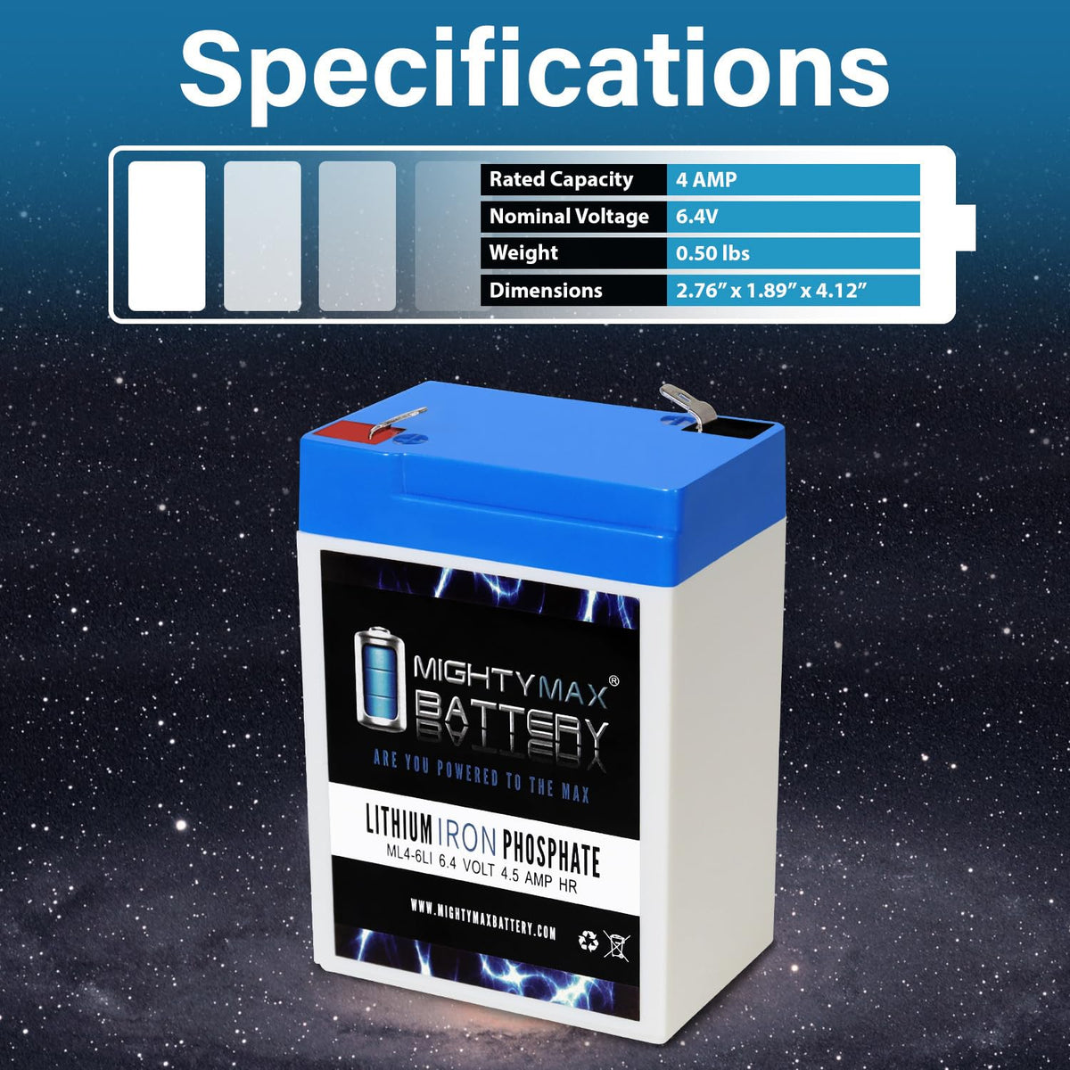 6V 4.5AH Lithium Replacement Battery Z6332