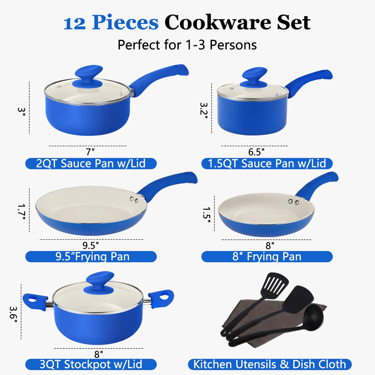 Ceramic Nonstick 12 Piece Cookware Set Z353