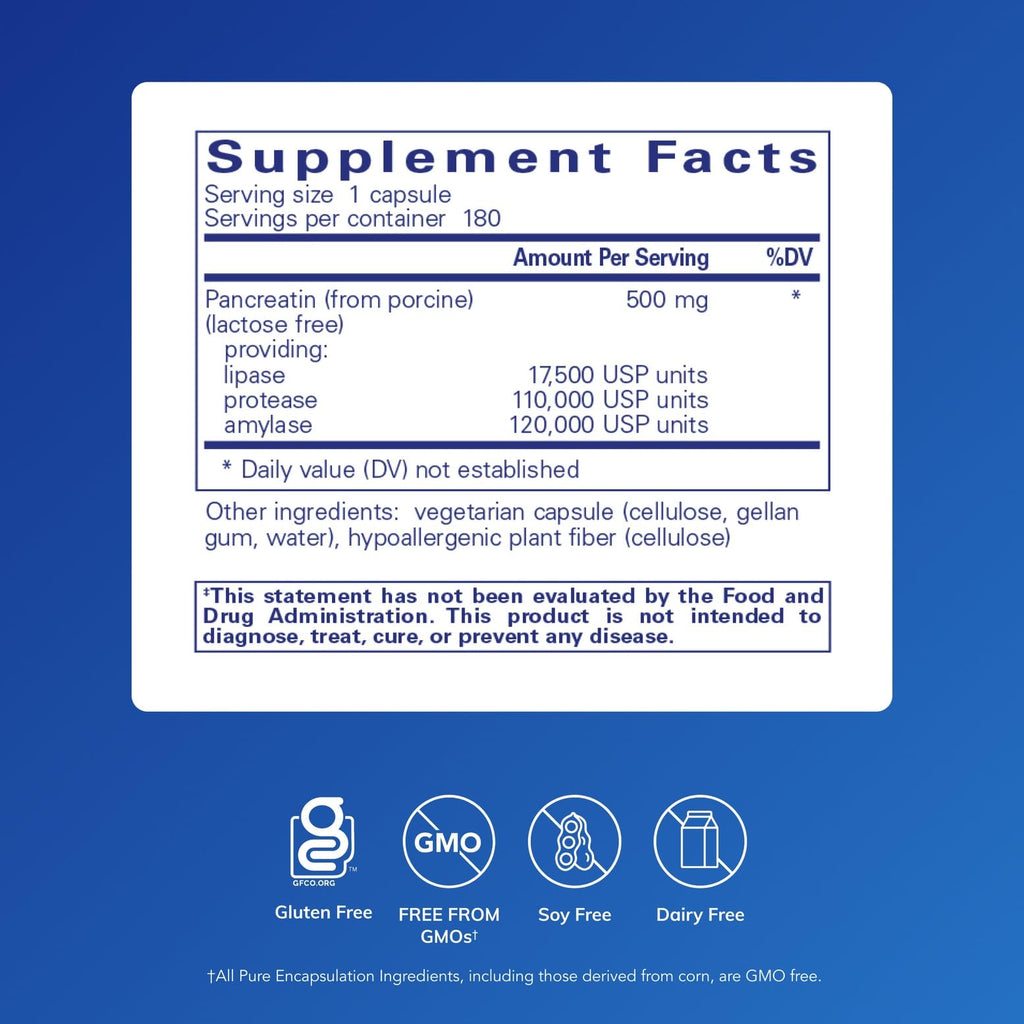 Pancreatic Enzyme Formula 180 Capsules E74817