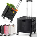 Black Folding Rolling Utility Cart A472