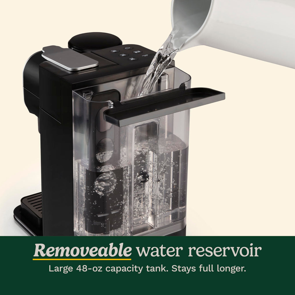 Single-Serve Coffee Maker + Coffee Grinder with 48-Ounce Removable Reservoir, Stainless Steel Q278365