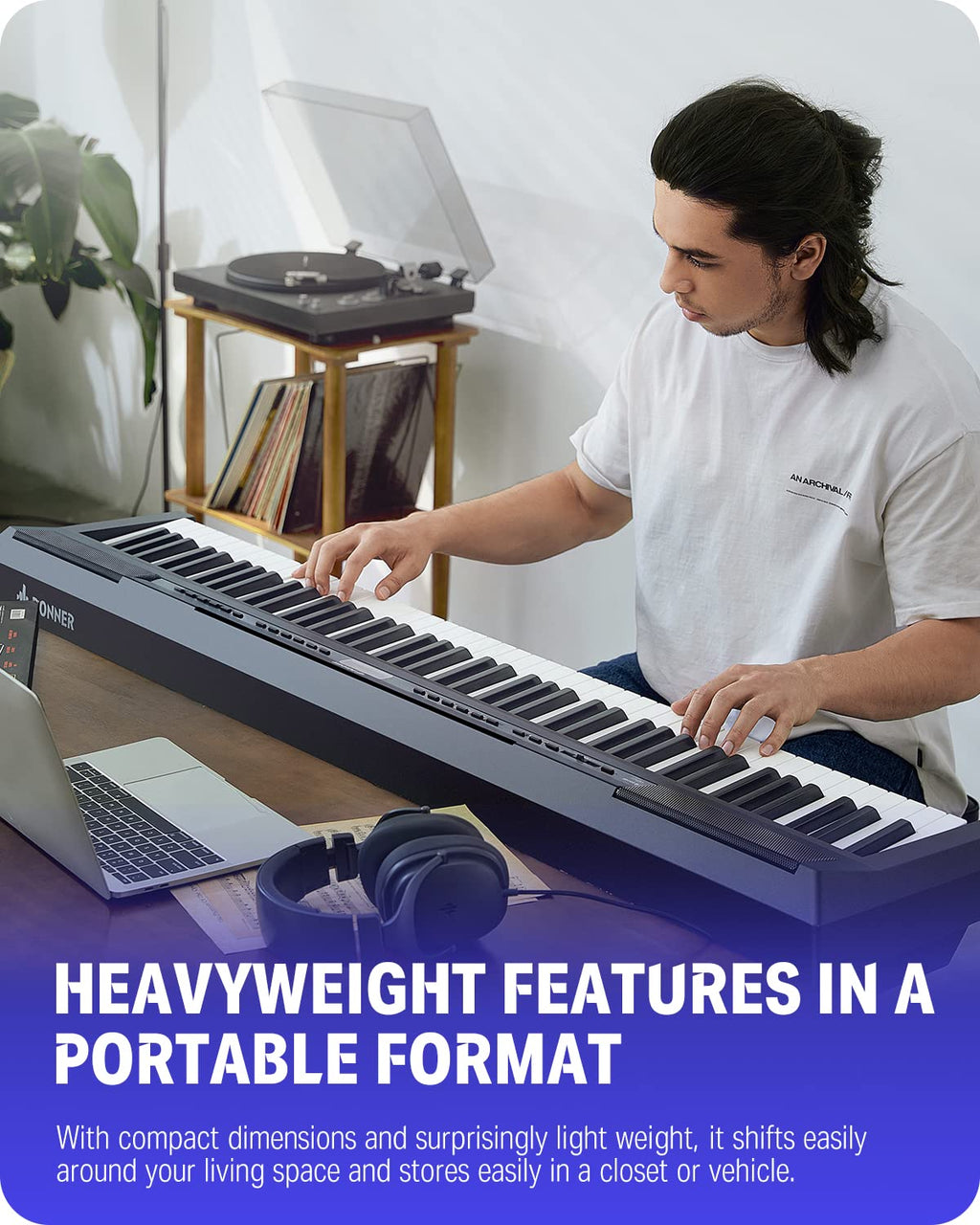 88 Key Weighted Digital Piano with Sustain Pedal D726697
