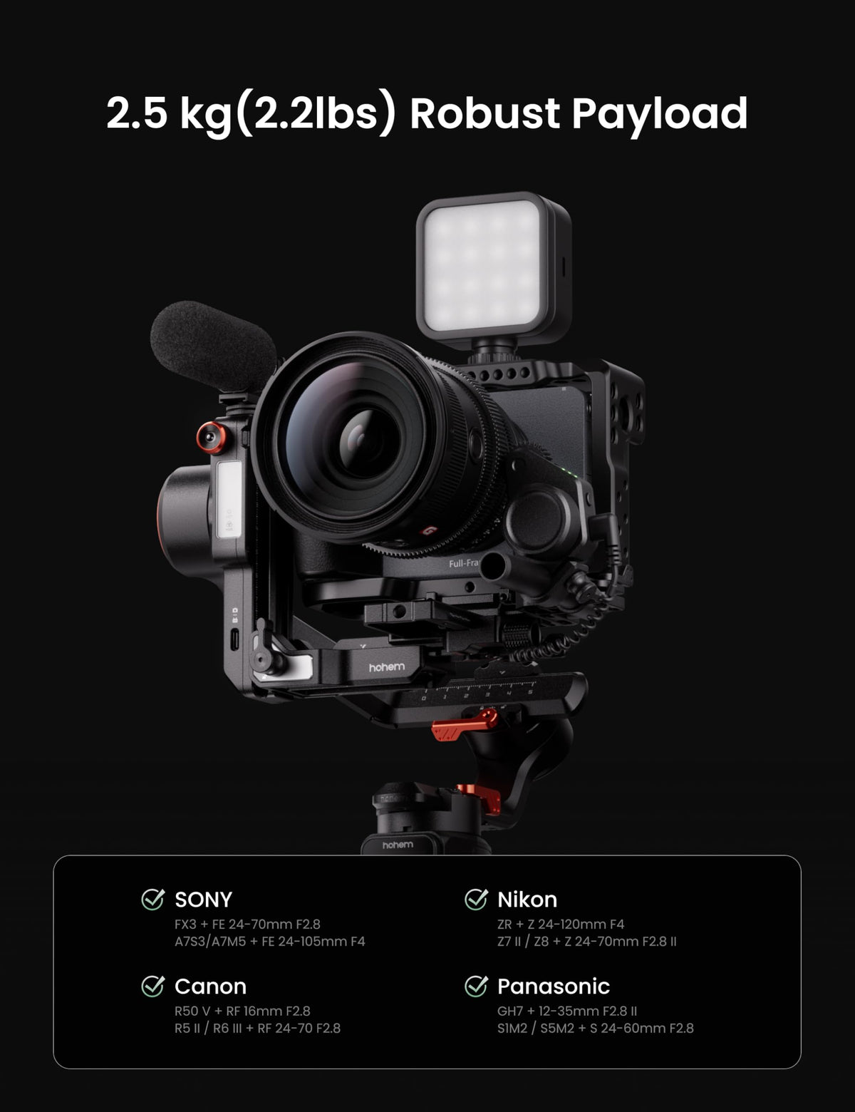 3-Axis Gimbal Stabilizer with AI Tracker and Detachable Touchscreen Control C4397