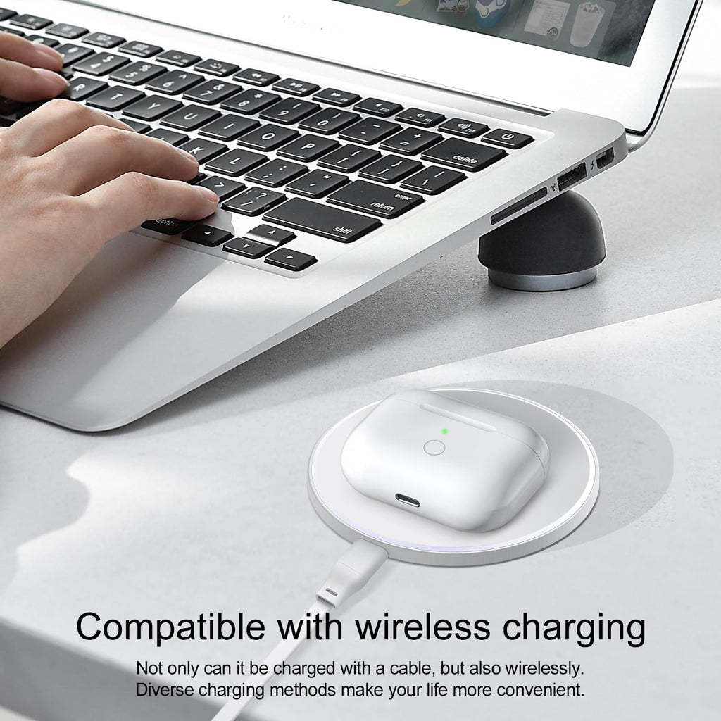 White Wireless Charging Case Replacement with Bluetooth Pairing Sync Button A219840