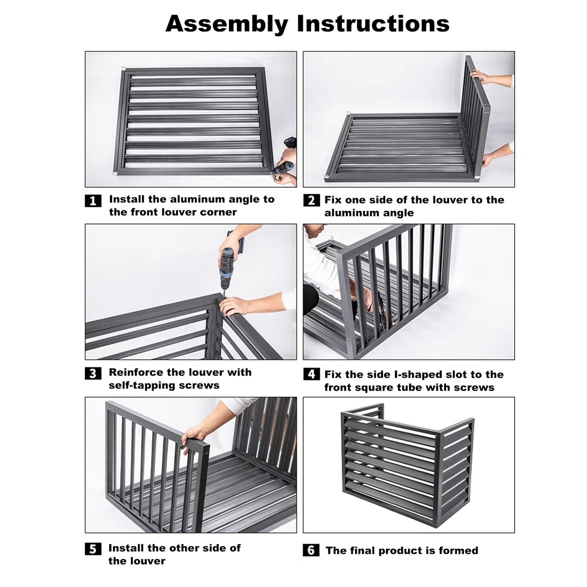 Aluminum 4-Panel AC Condenser Fence Z582358
