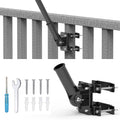 Flagpole Mount for Balcony Railing, Round and Square Railing, Black W460