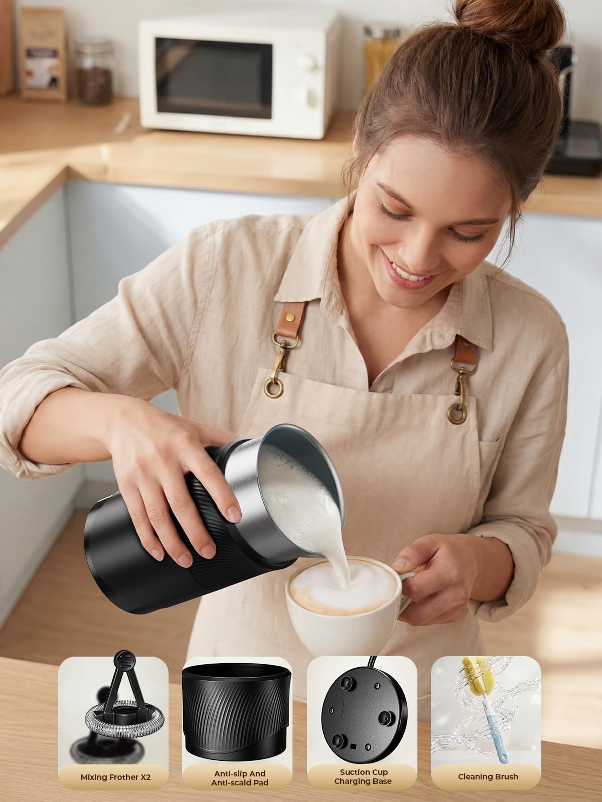 350ml Electric Milk Frother 4-in-1 Hot & Cold A2531